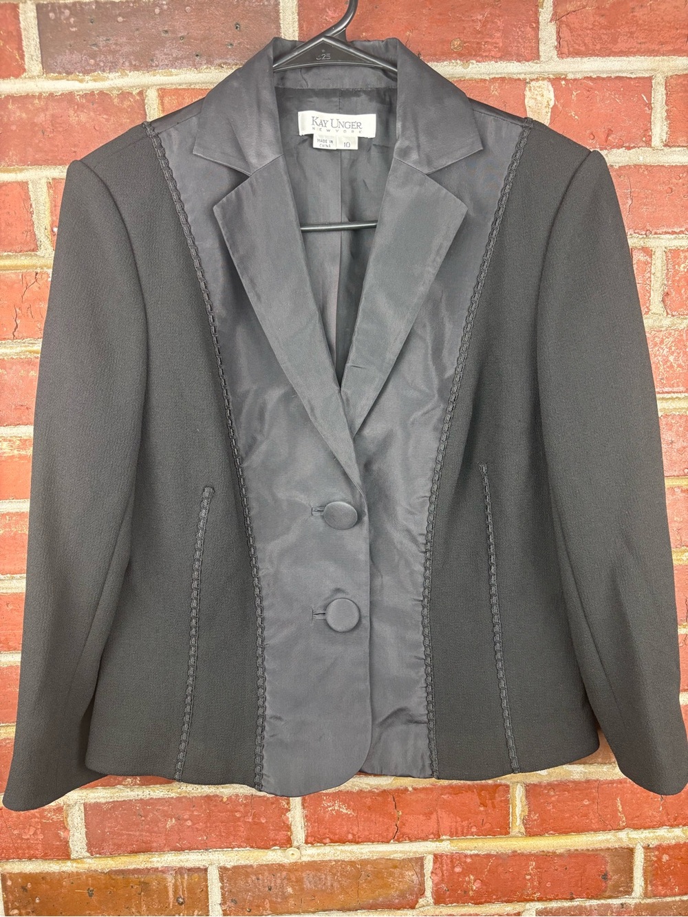 Kay Unger Black Silk Blazer Size 10